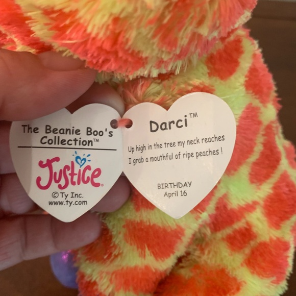 Ty Beanie Boos DARCI the Giraffe Tags 10" Retired Collectable JUSTICE RARE - Picture 4 of 9